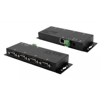 EXSYS EX-6164 4-poorts RS-232 serial device server, Ethernet naar serieel, metaal, 10/100 Mbps, virtual COM