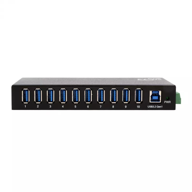 EXSYS EX-11290HMS USB 3.2 Gen 1 10-poorts hub met 12V/5A voeding