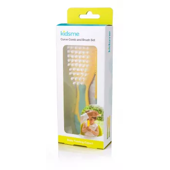 Kidsme Baby-haarborstel & kam set – zachte borstels, BPA-vrij, ergonomisch, wit/grijs