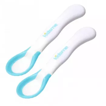 Kidsme temperatuurindicerende voedingslepel (2-pack), aquamarijn, 6+ maanden