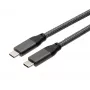 EXSYS EX-K1596-1.0 USB-C naar USB-C kabel, USB 3.2 Gen 2x2, 20 Gbps, 100W PD, gevlochten grijs, 1,0m