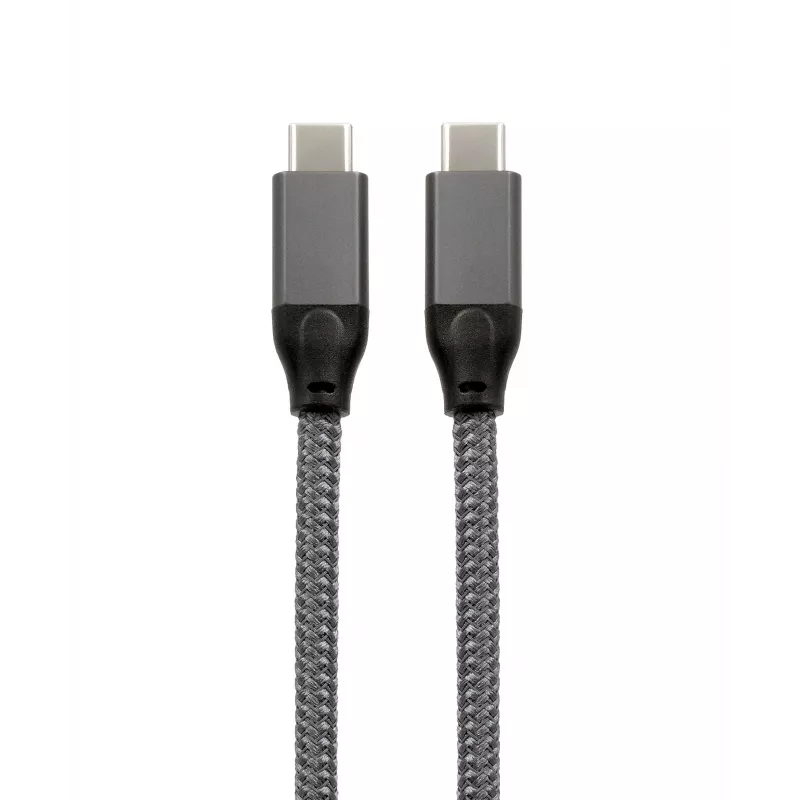 EXSYS USB 3.2 Gen 2x2 USB-C kabel, 20 Gbit/s, 5A, 100W, grijs gevlochten, 3,0m EX-K1596-3.0