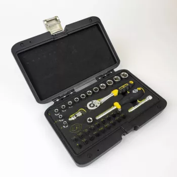 C.K Tools T4660 36-delige metrische dopsleutelset met 1/4-inch aandrijving, 72-tands ratel en bits