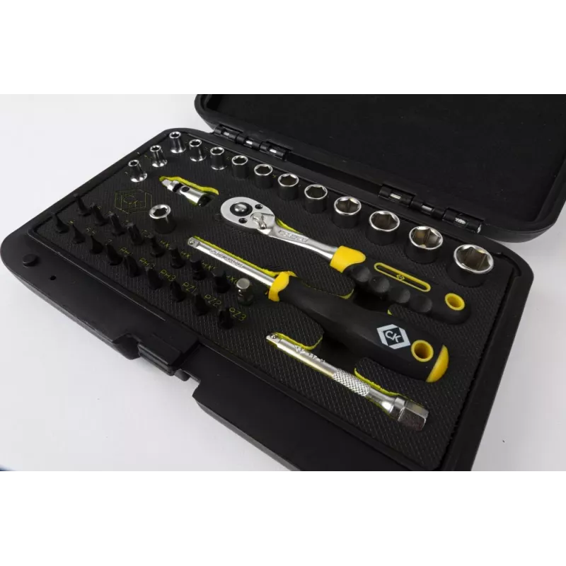 C.K Tools T4660 36-delige metrische dopsleutelset met 1/4-inch aandrijving, 72-tands ratel en bits