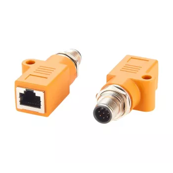 EXSYS M12 A-gecodeerd 8-polig stekker naar RJ45 bus afgeschermde adapter, IP67, Gigabit, PoE EX-49500