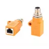 EXSYS M12 A-gecodeerd 8-polig stekker naar RJ45 bus afgeschermde adapter, IP67, Gigabit, PoE EX-49500