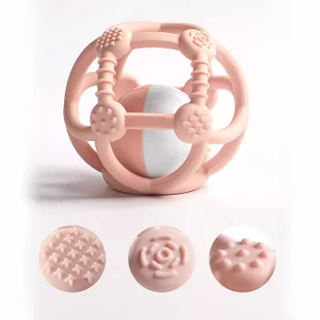 Kidsme siliconen bijtbal, roze