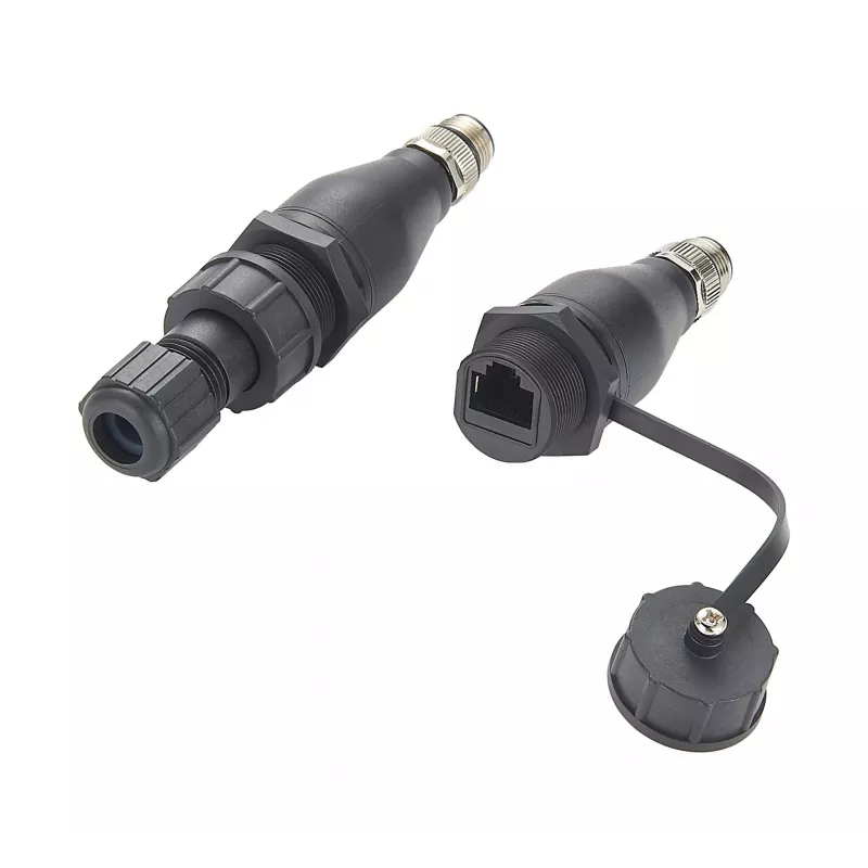 EXSYS EX-49504 M12 A-code 8-pin stekker naar RJ45 bus Industrial Ethernet adapter, IP67