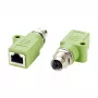 EXSYS M12 X-coded 8-pin female naar RJ45 female adapter, 10Gbps, IP67, vernikkeld messing EX-49541