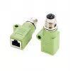 EXSYS M12 X-coded 8-pin female naar RJ45 female adapter, 10Gbps, IP67, vernikkeld messing EX-49541