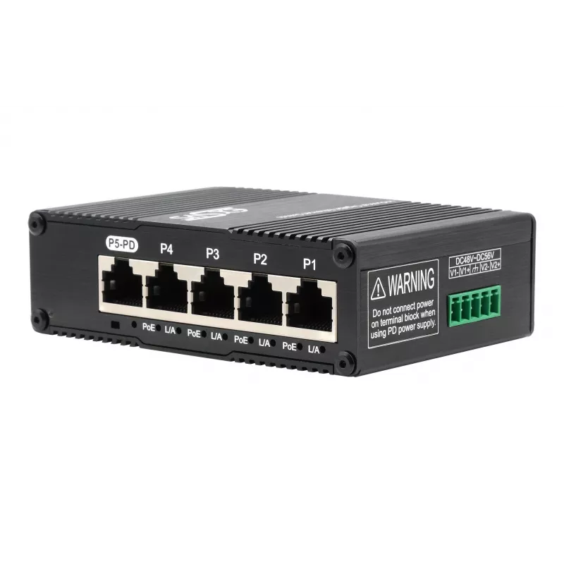 EXSYS Mini 5-poorts Ethernet PoE Pass-Through switch - 5x10/100/1000Tx (EX-62020POE-P)