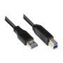 EXSYS USB 3.0 kabel Type-A stekker naar Type-B stekker 1,0 m zwart EX-K1503