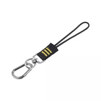 C.K Tools T8007 gereedschapsveiligheidskabel met D-ring en wartel, verstelbare lus, 5 kg max. belasting, 1,2 m, zwart/geel