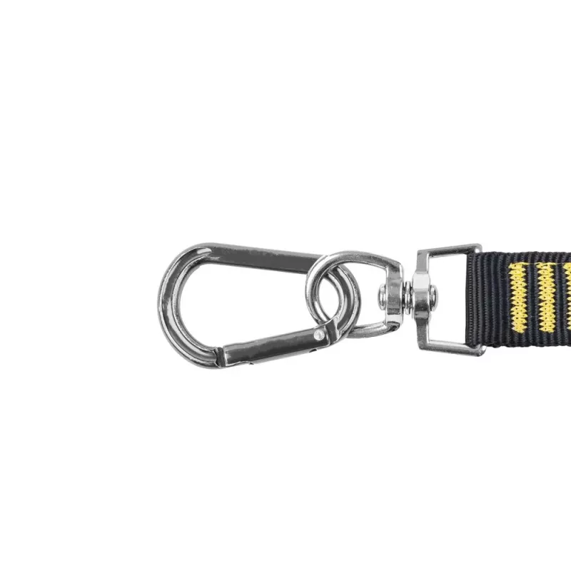 C.K Tools T8007 gereedschapsveiligheidskabel met D-ring en wartel, verstelbare lus, 5 kg max. belasting, 1,2 m, zwart/geel