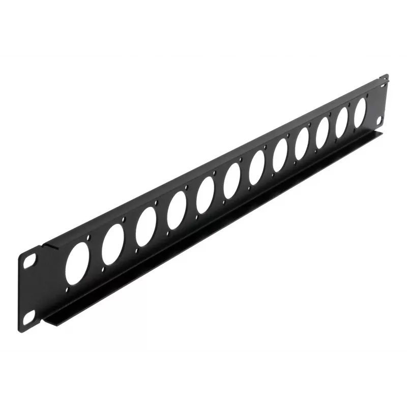 EXSYS EX-49298 19 inch 1U rackpaneel met 12 D-type uitsparingen, zwart