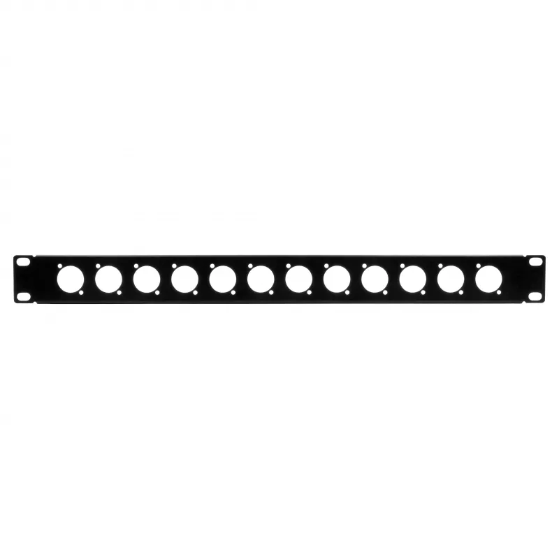 EXSYS EX-49298 19 inch 1U rackpaneel met 12 D-type uitsparingen, zwart