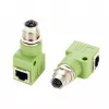 EXSYS EX-49543 M12 X-coded 8-polig bus naar RJ45 bus 90° adapter, 10GbE, IP67