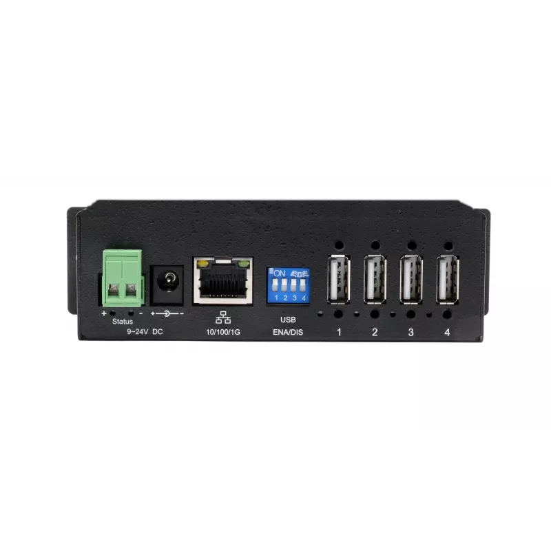 EXSYS EX-6003HMVS-POE-ON 4-poorts USB 2.0 via Gigabit Ethernet server met PoE, 15KV ESD-beveiliging