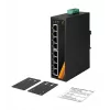 EXSYS EX-6226POE industriële 8-poorts Gigabit PoE+ switch, 12-36VDC, DIN-rail