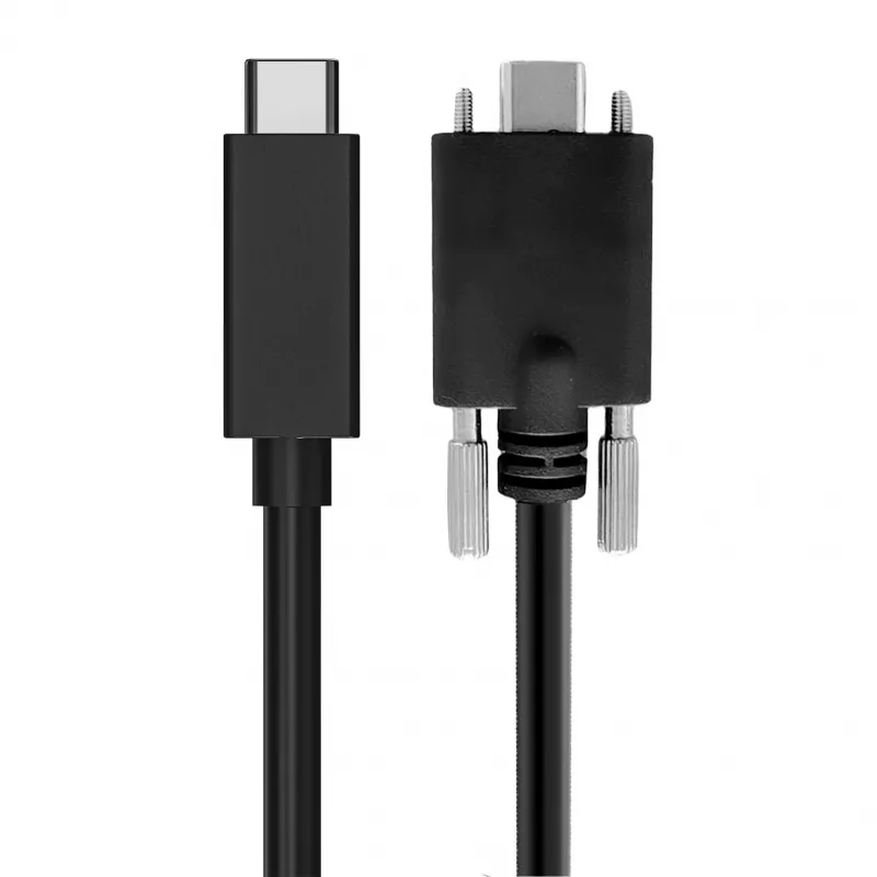EXSYS USB-C naar USB-C 3.2 Gen 2x1 kabel met borgschroeven, 2m, zwart EX-K1591V-2.0