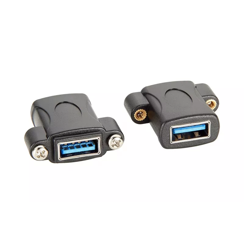 EXSYS EX-49301 USB 3.2 Gen 1 inbouwadapter, USB-A bus naar USB-A bus, 5Gbps, zwart