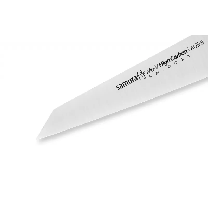 SAMURA Harakiri universeel mes 93 mm AUS-8 roestvrijstaal zwarte ABS-greep