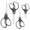 Rapesco Soft Grip schaar-set, 4 delen, roestvrijstalen bladen, zwart/grijs 1574
