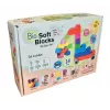 Gerardo's Toys GT3100 zachte bouwstenen set met wielen, 14 delen (10 bouwstenen + 4 wieldelen)