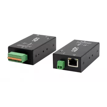 EXSYS EX-6131-2POE PoE naar RS-232 & RS-422/485 seriële device server met DIN-rail- en wandmontageset