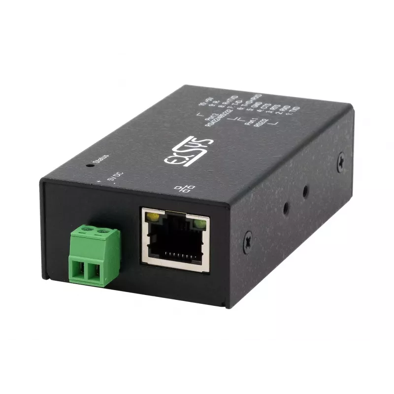 EXSYS EX-6131-2POE PoE naar RS-232 & RS-422/485 seriële device server met DIN-rail- en wandmontageset