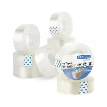 Rapesco 1807 transparant plakband 19mm x 33m, 10 rollen