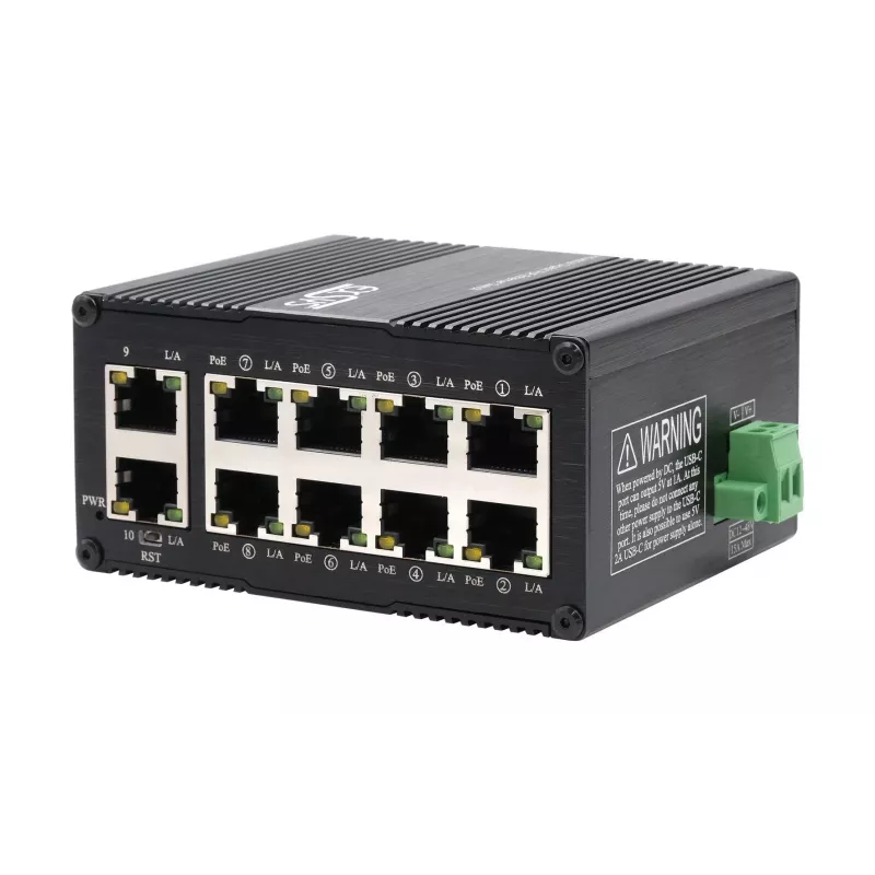 EXSYS Mini 10-poorts industriële Gigabit PoE+ switch, web-managed (EX-62036MPOE)