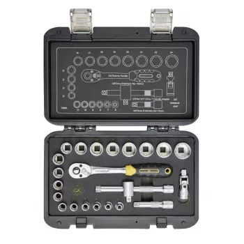 C.K Tools omschakelbare ratel-dopsleutelset metrisch, 23-delig, 3/8 inch (T4661)