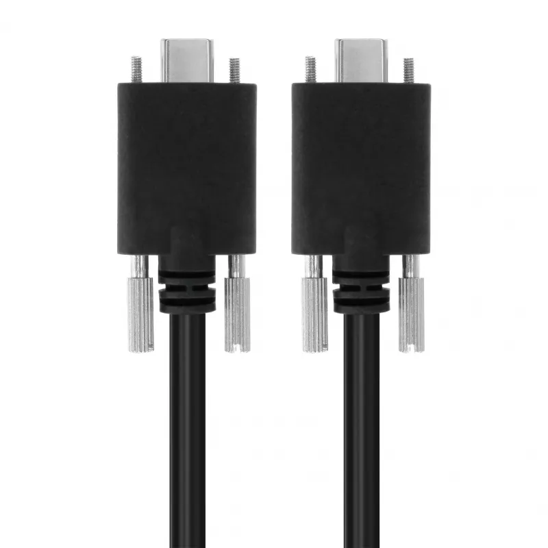 EXSYS USB 3.2 Gen 2x1 Type-C kabel met kartelschroeven, 3,0m, zwart EX-K1592V-3.0