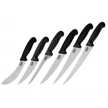 SAMURA SBU-0260 Butcher 6-delige messenset met aanzetstaal en roltas