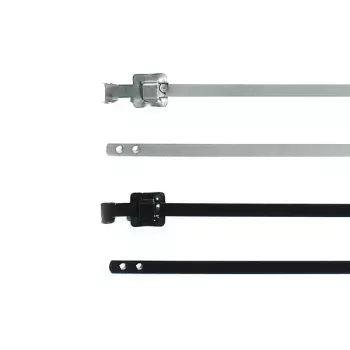 HellermannTyton MLT24SSC10 herbruikbare RVS-kabelbinder, polyestergecoat, zwart, 610 x 7,9 mm, 50 stuks 111-00149