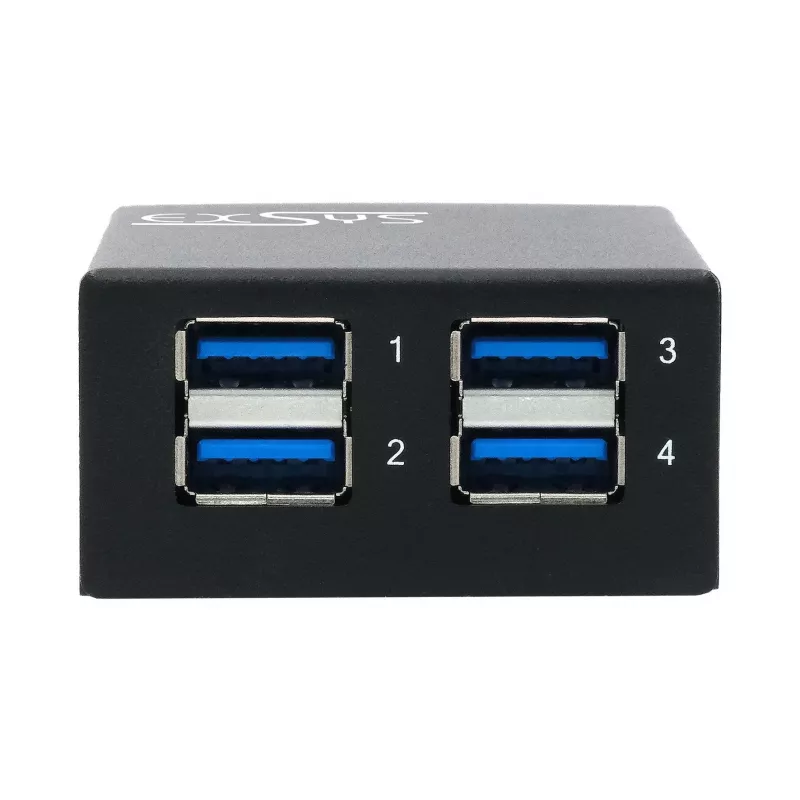 EXSYS USB 3.2 Gen1 4-poorts metalen hub met 15KV ESD-beveiliging (EX-11240HMS)