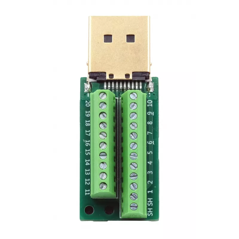 EXSYS EX-49052 DisplayPort stekker naar 20-pin schroefklemmenblok adapter