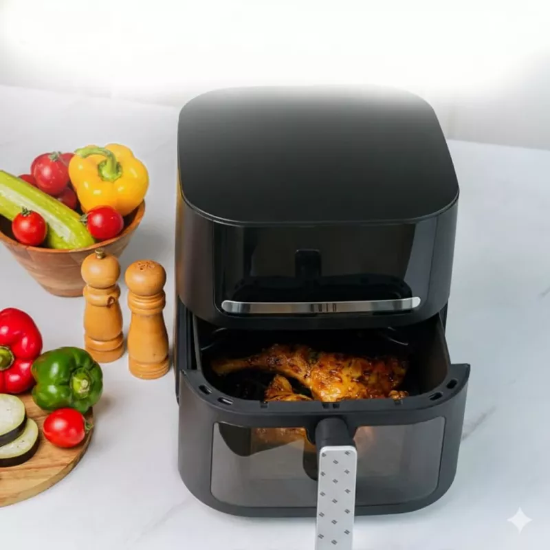 QUIN YJ-6505ADV digitale heteluchtfriteuse 6,5L zwart