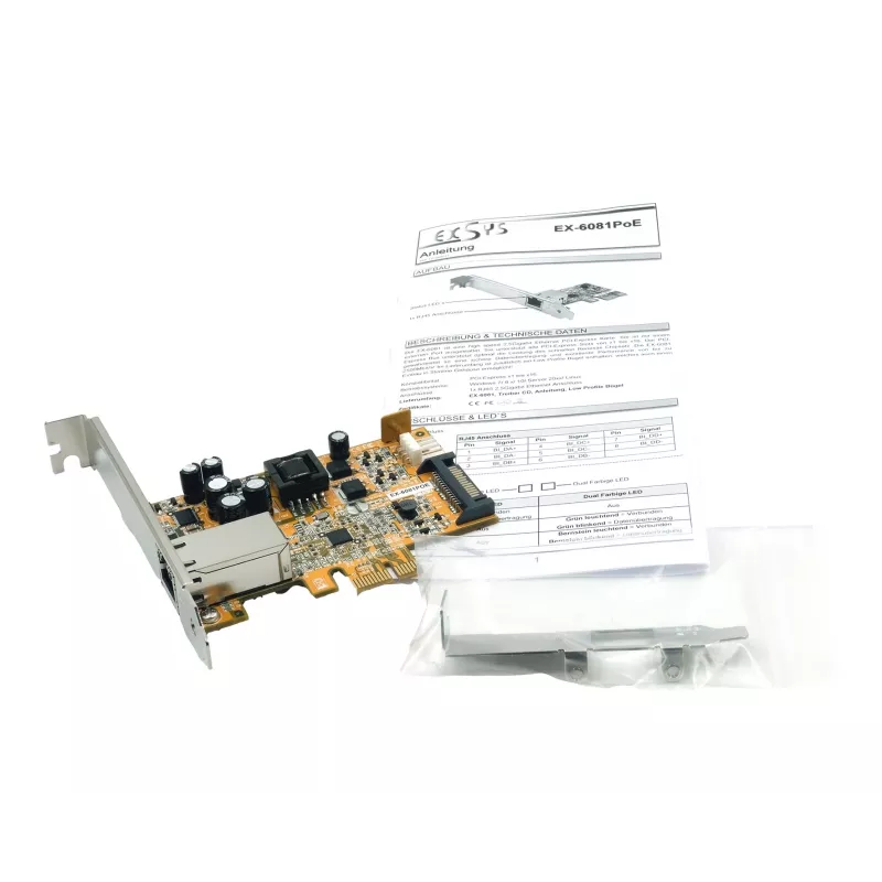 EXSYS EX-6081POE 1-poorts PCIe 2,5G PoE+ netwerkkaart