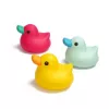 Kidsme badeend set, roze, geel, blauw – 3-delige drijvende piepende badspeelgoed voor baby's en peuters
