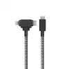 Native Union Belt Cable Duo USB-C naar USB-C/Lightning gevlochten kabel 1,5 m zwart