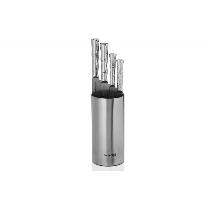 SAMURA Bamboo 4-delige messenset met standaard