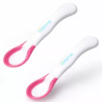 Kidsme temperatuurindicerende babylepels, lavendel, 2-pack, 6+ maanden