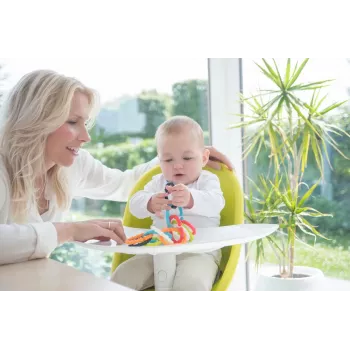 Kidsme Stage bijtring-ketting, 3M+, voedselveilig siliconen, BPA-vrij, 3-delige set schakels, verschillende kleuren