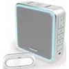 Honeywell DC915SGL draadloze deurbel-set, 200 m bereik, 90 dB, 8 melodieën, zilver/grijs