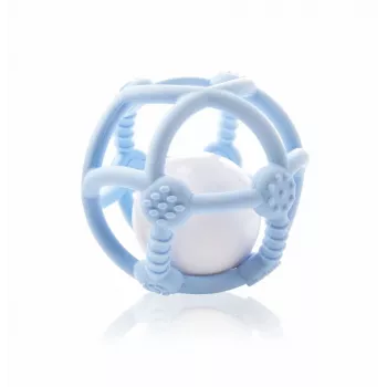 Kidsme siliconen bijtbal, lichtblauw