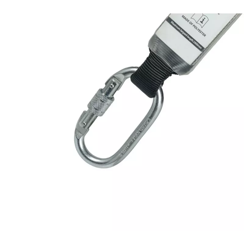 C.K Tools T8008 valharnas met valdemper, 2m, enkelbeen, stalen karabijnhaak en steigerhaak, EN 354/355/362