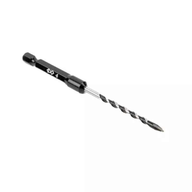 C.K Tools T3115 040 muurboor 4 mm, 1/4 inch zeskantschacht, wolfraamcarbide punt, 40CR-staal