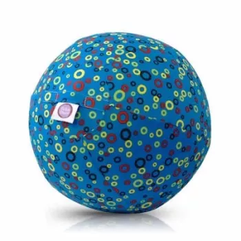 BUBA BLOON Bubabloon latexballon met stofhoes, cirkels blauw